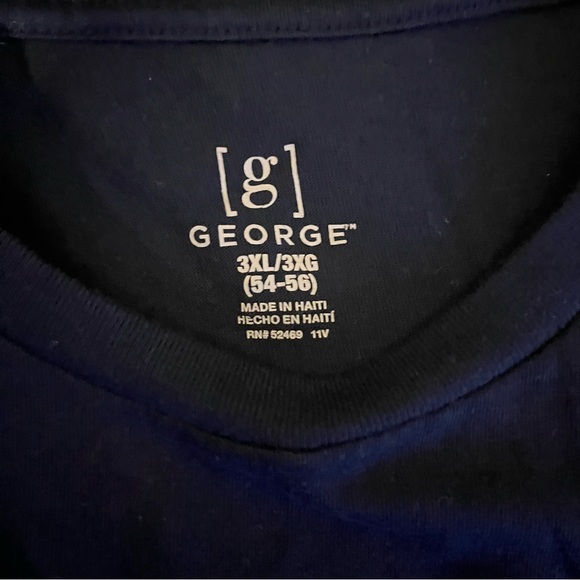 Navy Blue Short Sleeve Crew Neck Shirt, Size 3X - Picture 5 of 5